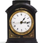 A SMALL ROSEWOOD QUARTER STRIKING AND MUSICAL TABLE CLOCK, CHINESE, CIRCA 1800