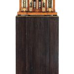 A unique first quarter of the 19th century Austrian ormolu, ebony and alabaster-mounted burr thuya wood automata organ clock
