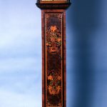 WEIGHT-DRIVEN EIGHT-DAY LONGCASE NIGHT CLOCK IN A WALNUT AND FLORAL MARQUETRY CASE