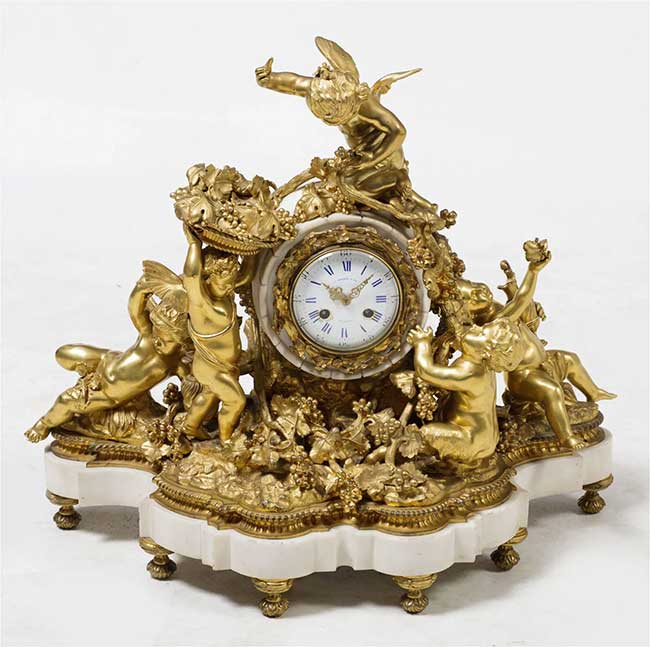 Napoleon III table clock, James Muirhead, Glasgow, last quarter of the 19th century